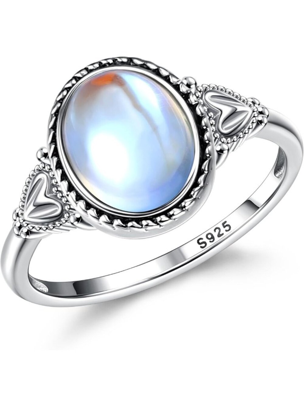 Vintage Handmade Moonstone Mood Ring - Sterling Silver Oval Solitaire, Color